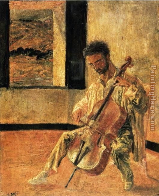 Portrait of the Cellist Ricard Pichot painting - Salvador Dali Portrait of the Cellist Ricard Pichot art painting